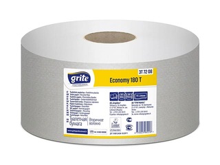 Toilet paper GRITE Economy 180, grey, 1-ply, 12 pcs, Ø18