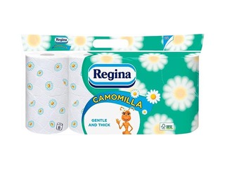 Туалетная бумага Regina, ромашка, 3 слоя, 8 рулонов