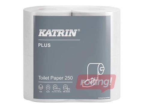 Tualettpaber rullides Katrin Plus, WC 250, 3 kihti, 20 rulli