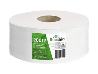 Tualettpaber Bioethics, 2-kihiline, valge, 200 m, 12 rulli