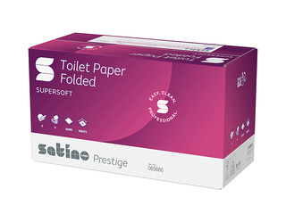 Tualettpaber lehtedena Satino Prestige, 2-kihiline, valge, 30 pakki