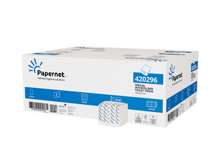 Tualettpaber lehtedena Papernet Interfolded, 2-kihiline, valge, 40 pakki
