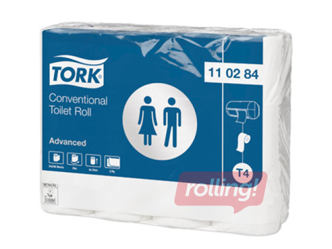 Tualettpaber Tork Advanced T4, 2-kihiline, valge, 24 rulli