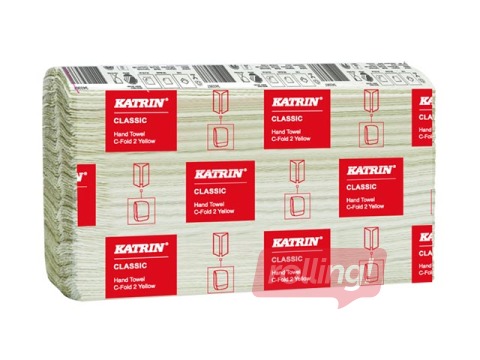 EE Kätepaberilehed Katrin Classic C-Fold, 16 tk/pakis, 2 kihti, kollane