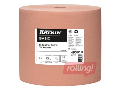 Tööstuslik rullpaber Katrin Basic XL, 1 rull, 1 kihiline, pruun
