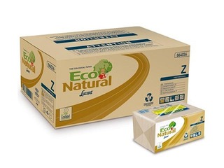 Paberrätikud lehtedena Lucart Eco Natural Z,  18 pakki, 2 kihti, pruunid