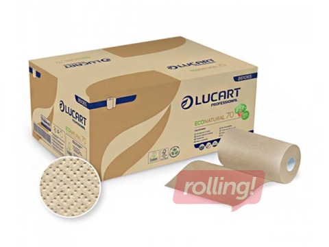 Paberrätikud LUCART Eco Natural 70 Joint, eemaldatava südamikuga, 12 rulli, 2 kihti, pruun