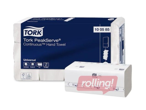 Paberikäterätikud lehtedena Tork Universal, PeakServe Continuous, H5, 1-kiht, 410 lehte, 12 pakk, valge