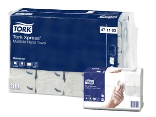 Paberrätikud Tork Xpress Z-fold H2, 1 pakk, 190 lehte, 2 kihti, valge