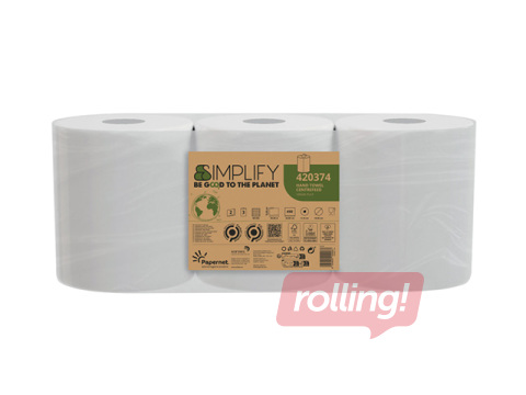 Paberkäterätid rullis Papernet Simplify Centerfeed, M2, 2-kihilised, 90m, 3 rulli