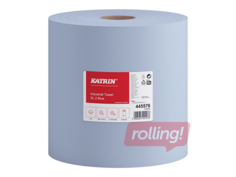 Tööstuspaber Katrin, XL, 2-kihiline, sinine, 187.5m x 28cm, 2 rulli