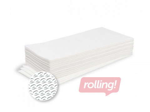 Paberrätikud lehtedena Towel Pro, korduvkasutatavad, valged, 36×72cm, 60tk