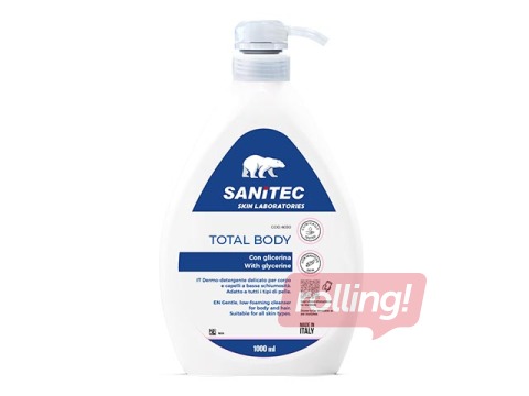 Dušigeel, šampoon, vedel käteseep Sanitec Total body, 1 l