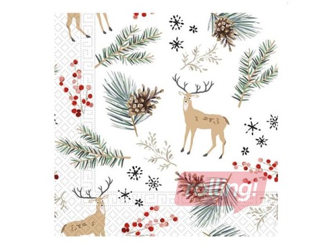 Salvrätikud, 33 x 33 cm, 20 tk, 3 kihti, jõulukujundus