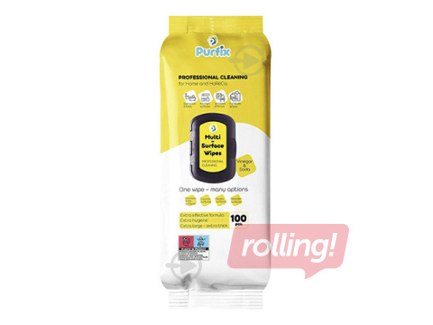Niisked salvrätikud Purfix Professional Cleaning, paksud, suured 22×20 cm, 100 tk