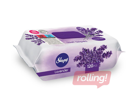 Niisked salvrätikud Sleepy, Lavendel, 120 tk