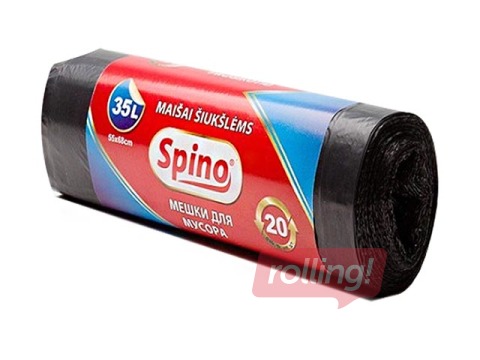 Prügikotid Spino, 35 L, 10 mic., 20 tk., must