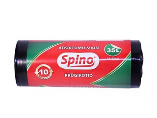 Prügikotid Spino, 35 L, 33 mic., 10 tk., must