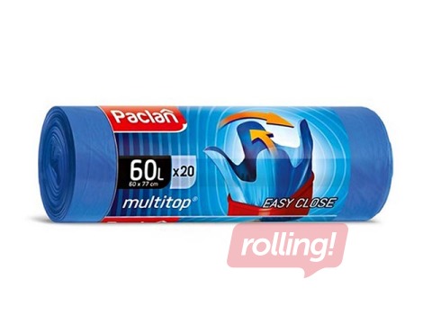 Garbage bags, 60 l, 20 micr., 20 pcs., blue
