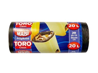 Prügikotid TORO, 20 l, 10 mic, 20 tk, must