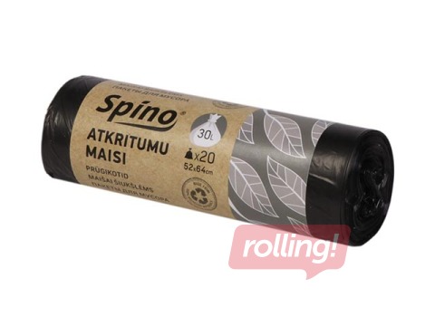 Prügikotid Spino, 30 l, 9 mic, 20 tk, must