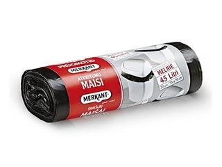 Garbage bags Merkant, 45 l, 12 mic., 20 pcs., black