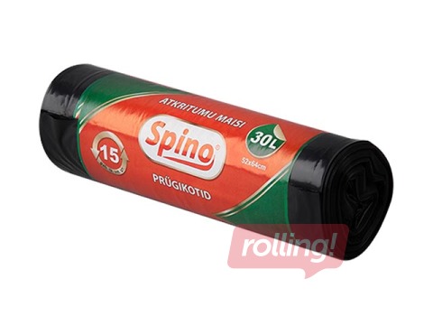Prügikotid 30 l, LDPE, 52 x 64 cm, 33 mikronit, 15 tk, must