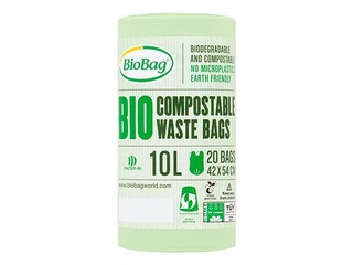 Biokompostitavad kotid, BioBag, köögi toidukonteinerite jaoks, 10 l, 15 mikronit, 20 tk.