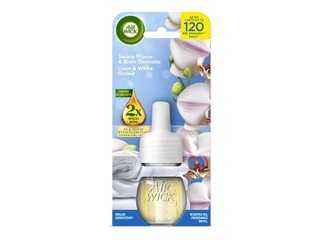 Õhuvärskendaja täitepudel Air Wick Electrical, Linen & White Orchid, 19ml