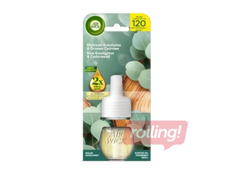 Õhuvärskendaja täitepudel Air Wick Electrical, Blue Eucalyptus & Cedarwood, 19ml