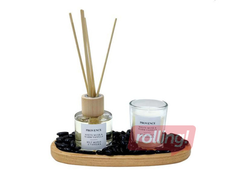 Komplekt Provence Musk & Vanilla, lõhnakepid 50ml ja küünal 6.5cm