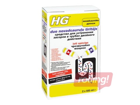 Puhastusvahend kanalisatsioonile HG, duo, 2 x 500 ml