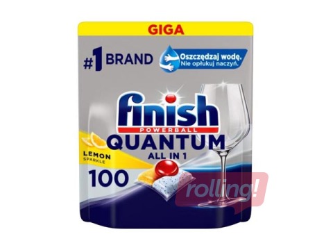 Nõudepesumasina tabletid Finish Power Ball Quantum All in 1, 100 tk.