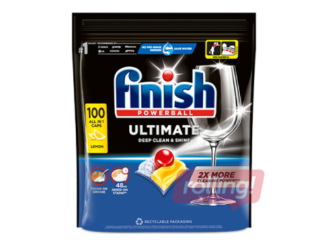 Nõudepesumasina tabletid Finish, Power Ball Ultimate All in 1 Sidrun, 100 tk