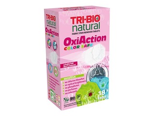 SALE Naturaalse riide plekieemaldaja tabletid, Oxi-Action Color, Sensitive Tri-Bio, 18 tab.