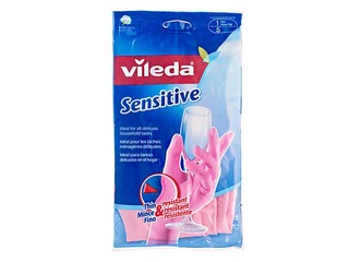 Latekskindad puuvillase voodriga Vileda Sensitive, suurus S