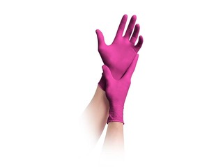 Nitrilkinnaste pulbrivabad Maimed, fuksia, suurus S, 100 tk