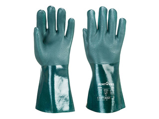 Kemikaalikindad Double Dipped PVC Gauntlet, suurus L, pikkus 35cm, rohelised
