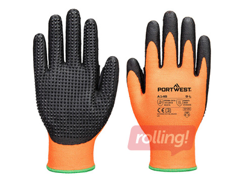 Töökindad parema haarduvuse jaoks Grip 13, suurus L, oranž/must