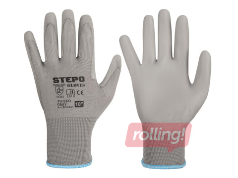 Polüuretaankattega töökindad Stepo, PU-Eco, hallid, suurus L