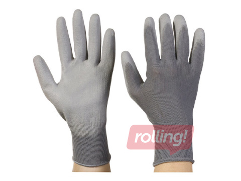 Töökindad Haushalt, polüuretaankattega, hallid, suurus XL