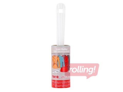 Roller with a handle for cleaning clothing TORO, 24 sheets