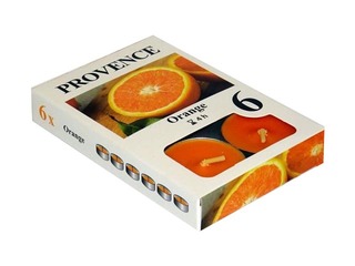 Tea candles with orange aroma, 6 pcs.
