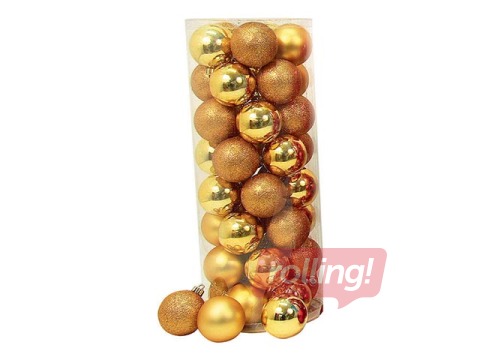 Christmas bulbs, ø6 cm, 40 pcs., gold color