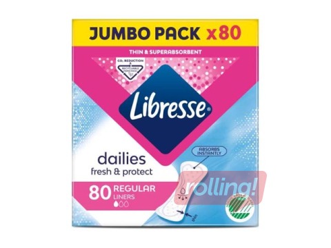 Libresse Normal Regular Jumbo igapäevased pesukaitsed, 80 tk.