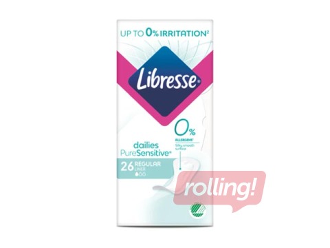 Libresse Pure Sensitive Regular Liner igapäevased pesukaitsed, 26 tk.