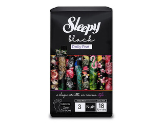 Hügieenisidemed Sleepy, Black, Night, 18 tk