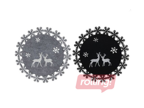 Jõululauaalus, vildist, hall või must, Ø36cm