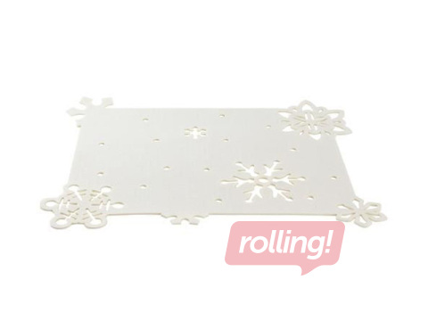 Jõululauaalus, vildist, valge, 45x35cm