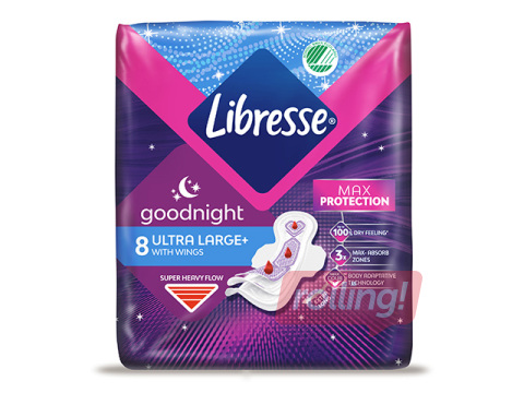 Hügieenisidemed Libresse, Ultra Night, 8 tk +KAMPAANIA! Osta Libresse hügieenisidemeid ja saa kingitus!